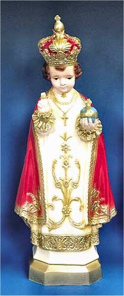 Infant Jesus Of Prague Statue Colored
